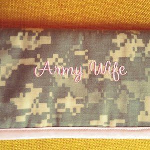 Army Wife Camo & Pink Velcro closure wallwt